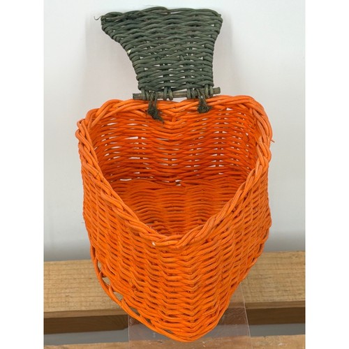 Vintage orange wicker carrot - orange,