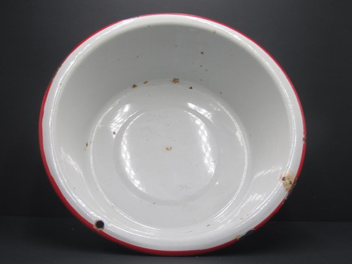 Vintage white enamelware basin - vintage,