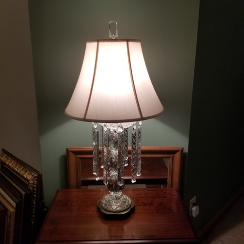 Vintage crystal table lamp - vintage,