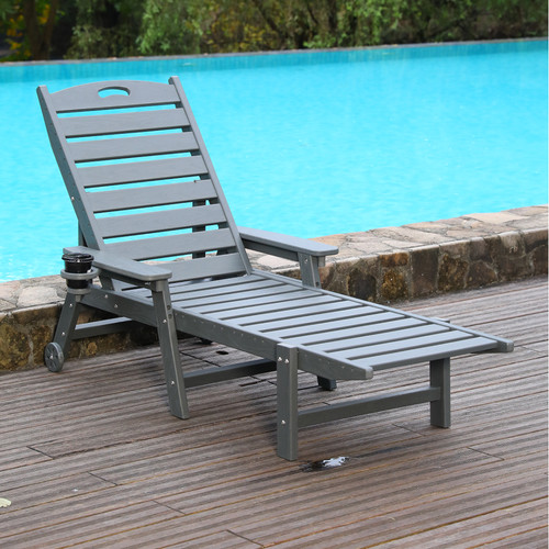 Patio adjustable hdpe chaise - hdpe,