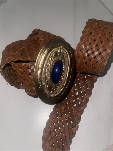 Vtg moroccan brown leather - moroccan,