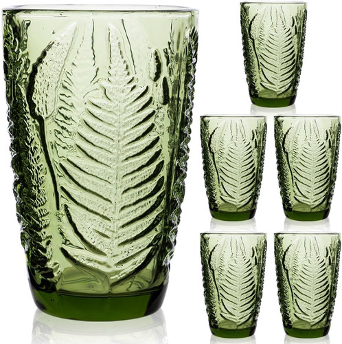 Green drinking glasses - green, colored