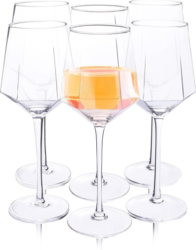 Hexagon crystal wine glasses - hexagon,