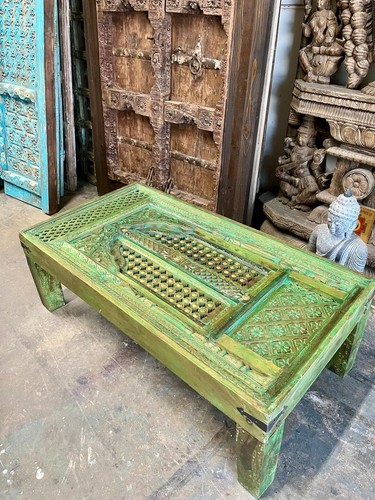 Carved door coffee table - door,