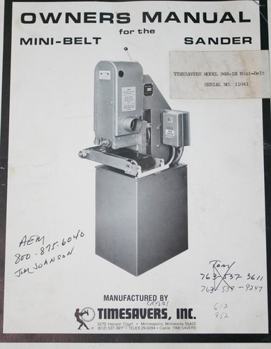 Timesavers model 948 - 948, belt