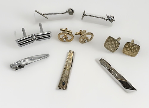Vintage tie clips - &, cufflinks