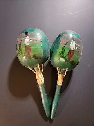 Vtg hand painted maracas - 2,