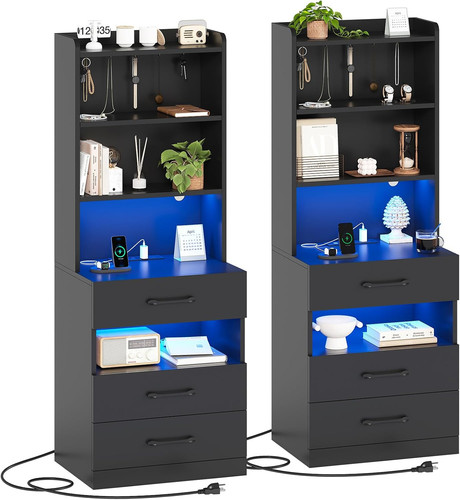 Tall night stand set with - stand, of