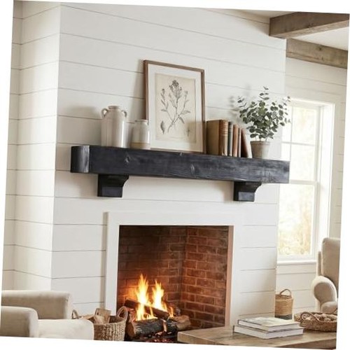 Fireplace mantel shelf with - fireplace,
