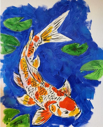 Original koi fish painting - koi,