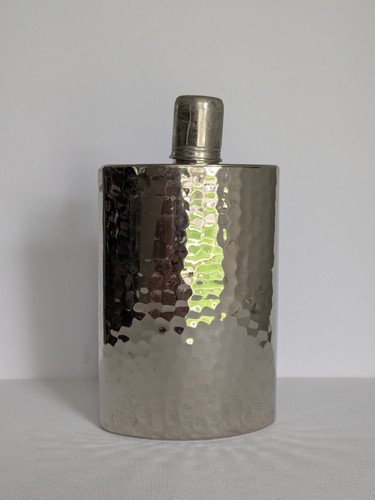 Vintage hammered tin lined hip - vintage,