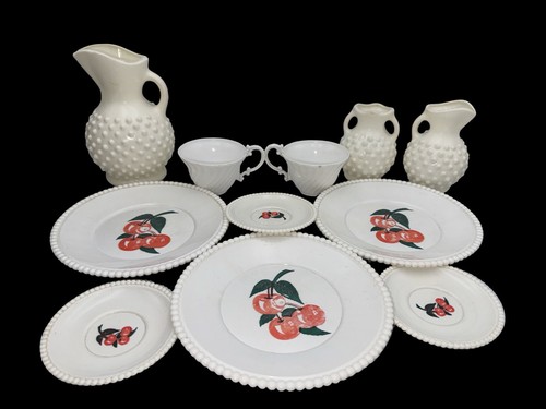 Vintage 1970s faux milk glass - milk,
