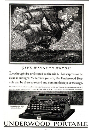 1923 underwood typewriter - underwood,