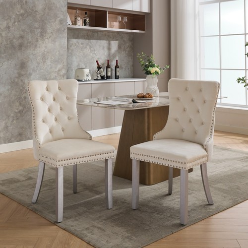 Set velvet dining chairs - set, 2