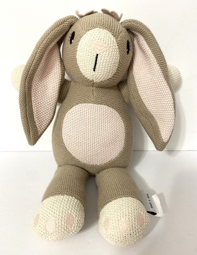 Knitted brown bunny plush - knitted,