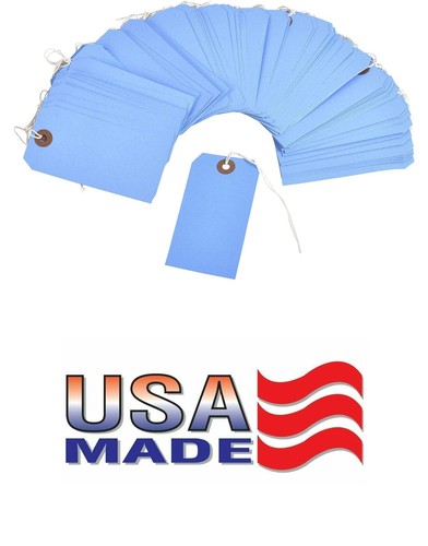 100 blue tags - tags, 3/8"