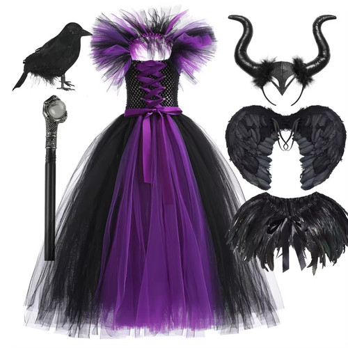 Girls maleficent witch costume - witch,