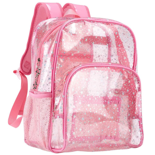 Glitter pink clear - backpack,
