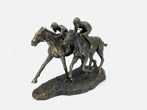 Horse racing jockey statue - horse,