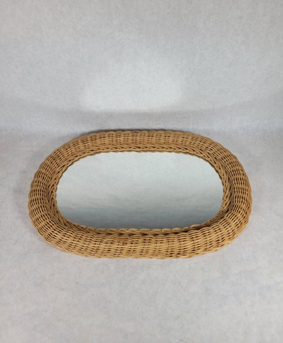 Vintage wicker oval accent - oval,