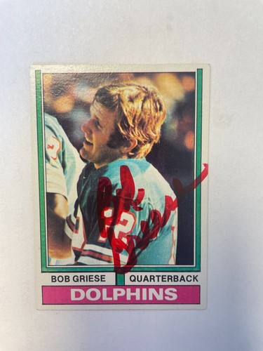 Bob griese 1974 topps - bob,