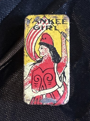 Antique yankee girl tin litho - tin,