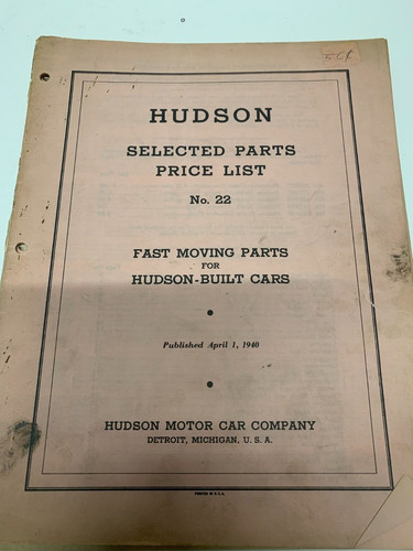 Hudson 1940 parts price - , list