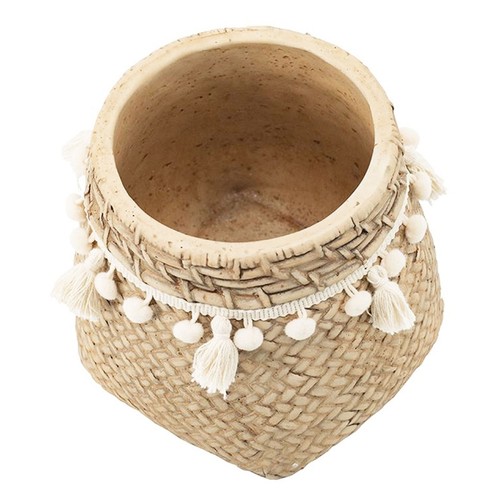 Brown cement planters with - 2x,