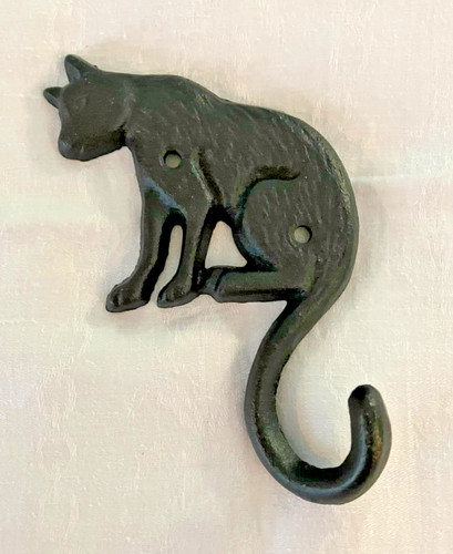 Cast iron black cat wall - cast,