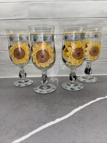 Hand painted pair sunflower - painted,