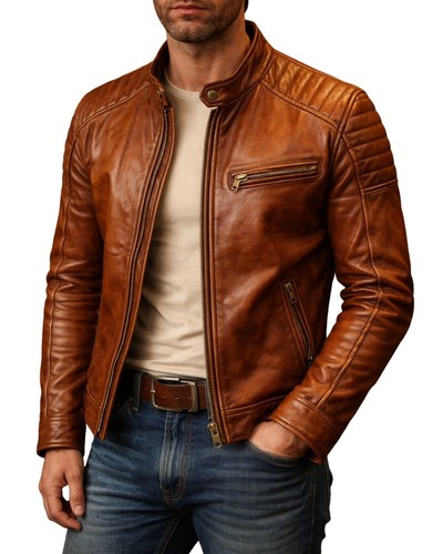 Men brown real lambskin - men's,