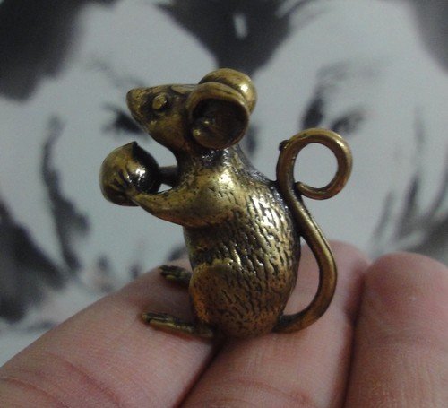 Solid brass mouse figurine - solid,