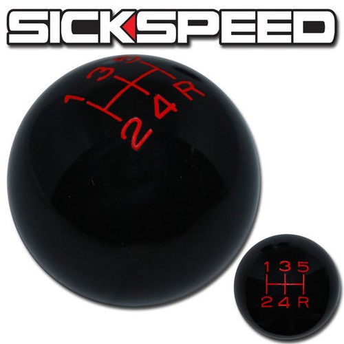 Black red vintage shift knob - black/red,