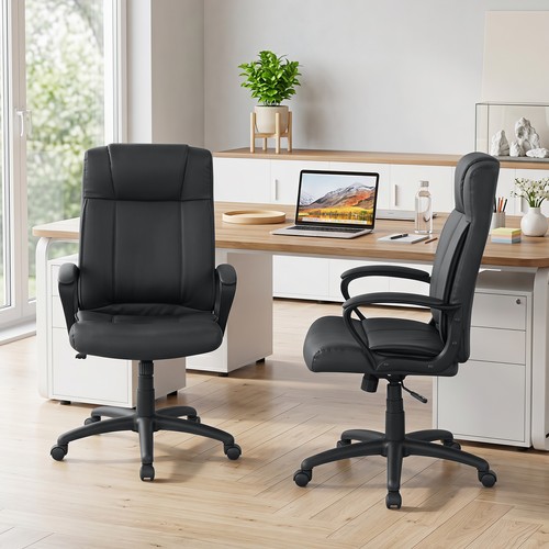 2pcs faux leather office chair - leather,