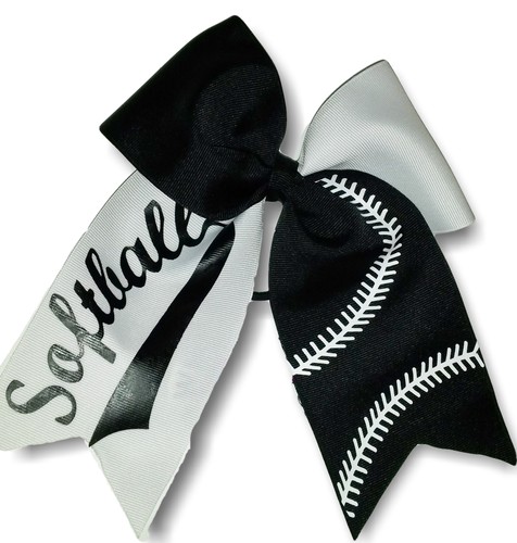 Black and white softball hair - black,