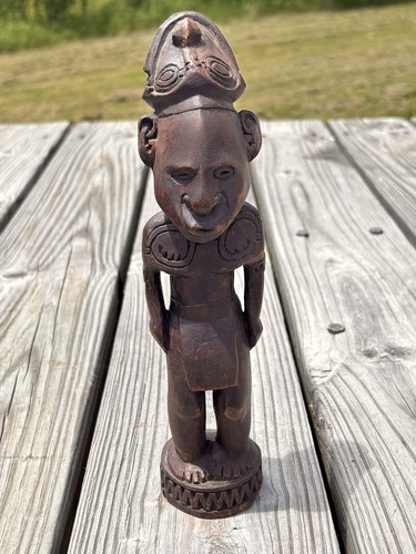African carved wood statue - african,