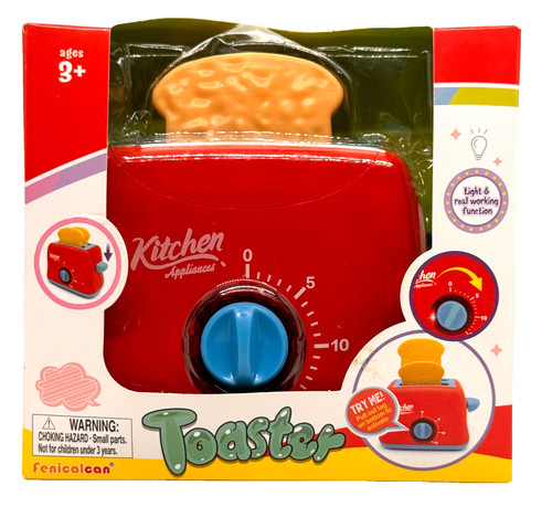Red toy toaster - toaster, kids