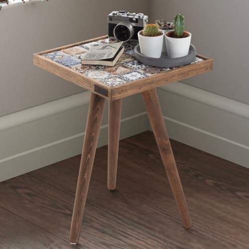 Mexican tile side table - tile,