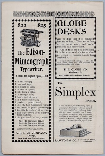 1894 edison mimeograph - edison,