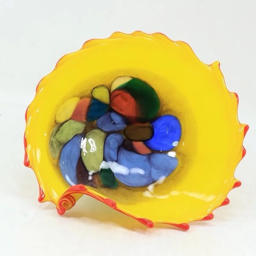 Signed studio art glass bright - art,