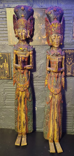 Two carved wood thai - thai, thepanom