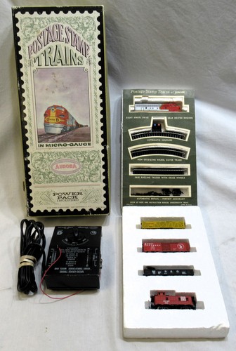 Aurora postage stamp trains - postage, in