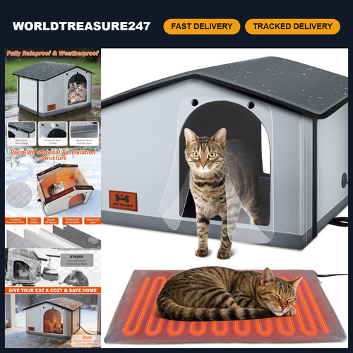 Heated cat house - heated,