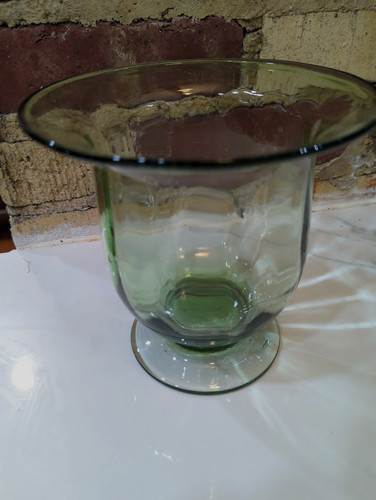 Glass hand blown green - glass,
