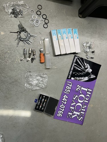 Locksmith parts and tools - and,