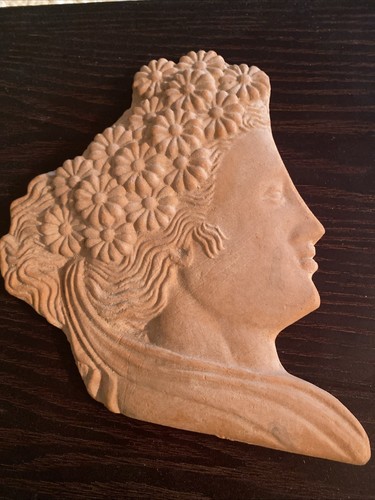 Relief clay cast woman - clay,