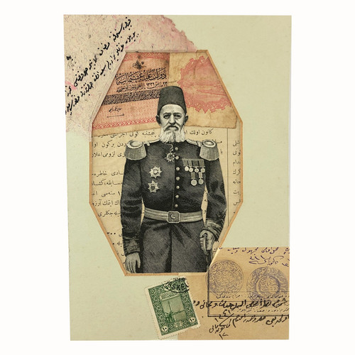 Handmade vintage collage art - art, |