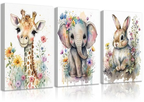 3pcs baby watercolor safari - baby,