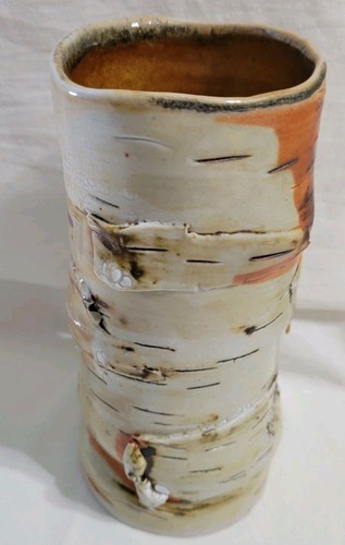 Artisan pottery vase birch - artisan,