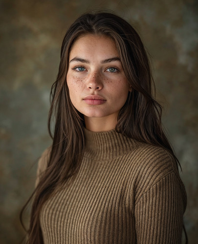 Brown sweater long hair - brown,